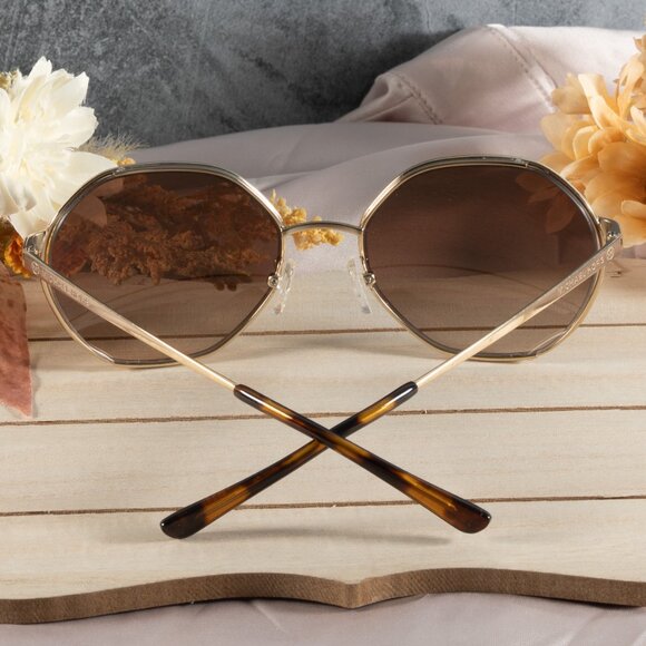 Michael Kors Women's Porto 57 Sunglasses, MK1072 Light Gold-Tone - Picture 6 of 11